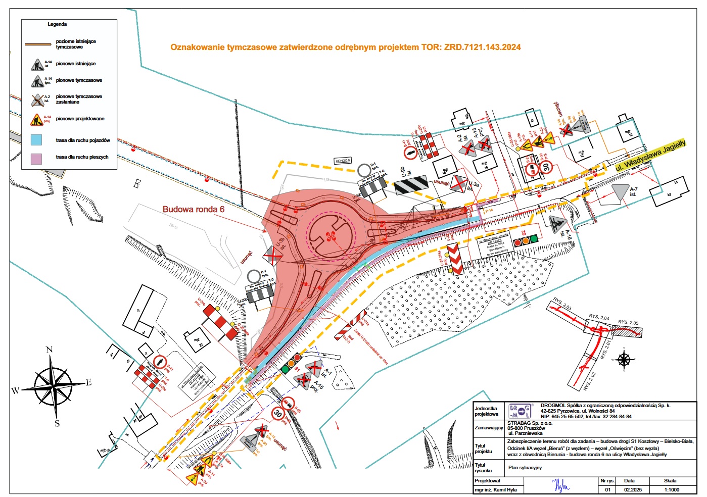 Jagiełły rondo organizacja ruchu